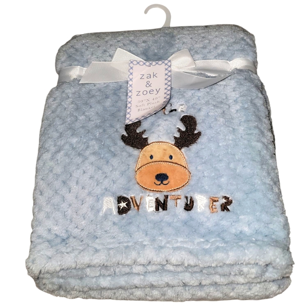 Zack & Zoey Blue Baby Blanket